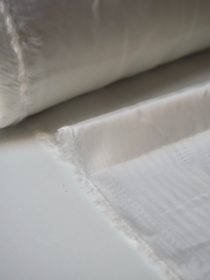 White Cupro Satin Twill Lining