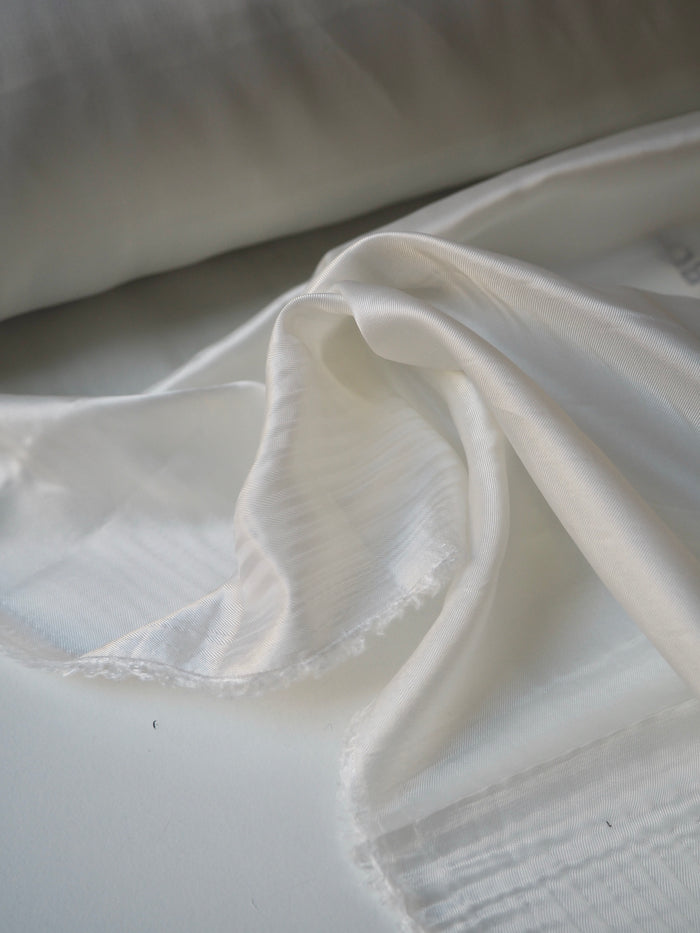 White Cupro Satin Twill Lining