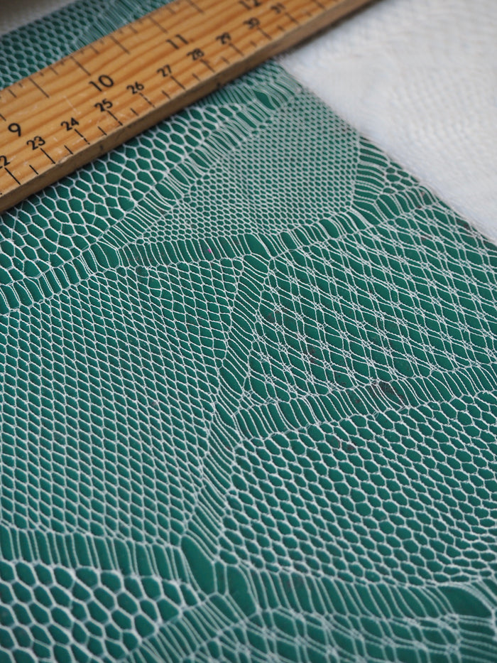 White Geometric Fishnet French Lace