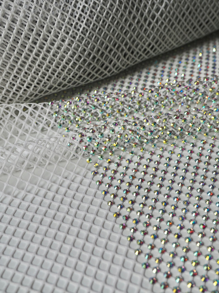 White Iridescent Crystal Fishnet