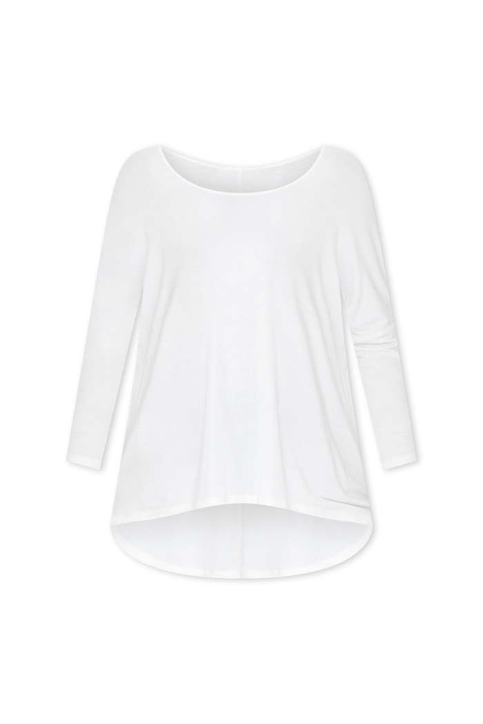 White Milan 3/4 Sleeve Top,ghost-mani