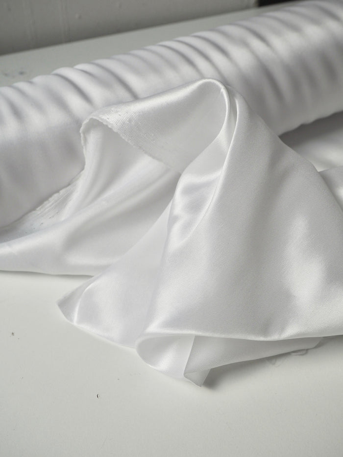 White Stretch Acetate Satin Twill Lining
