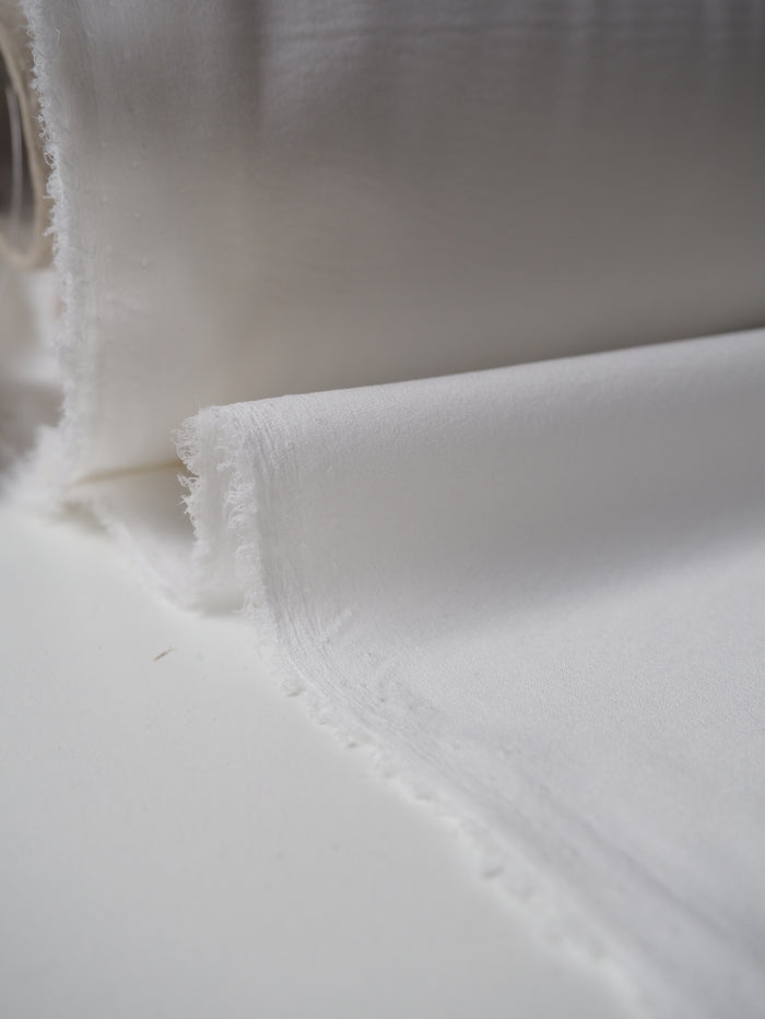 White Stretch Silk/Acetate Chiffon Lining