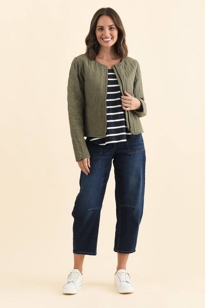 Whittaker Sage Quilted Linen Blend Jacket,Brunette model,alt text|model:MJ