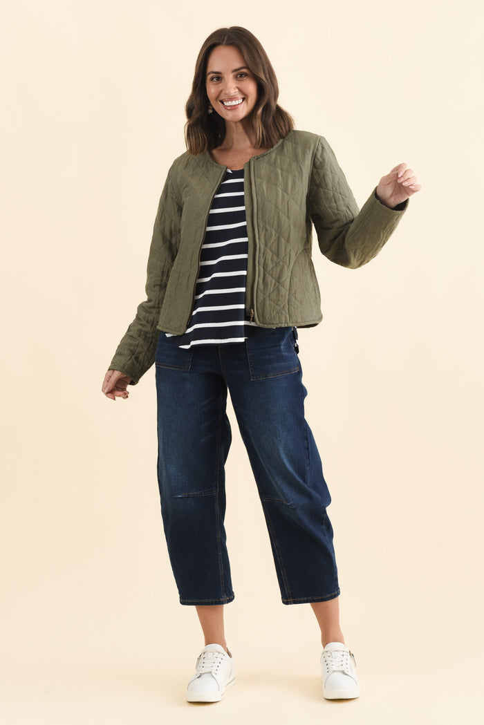 Whittaker Sage Quilted Linen Blend Jacket,Brunette model,alt text|model:MJ