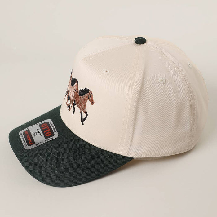 Wild Three Horses Embroidery Trucker Hat