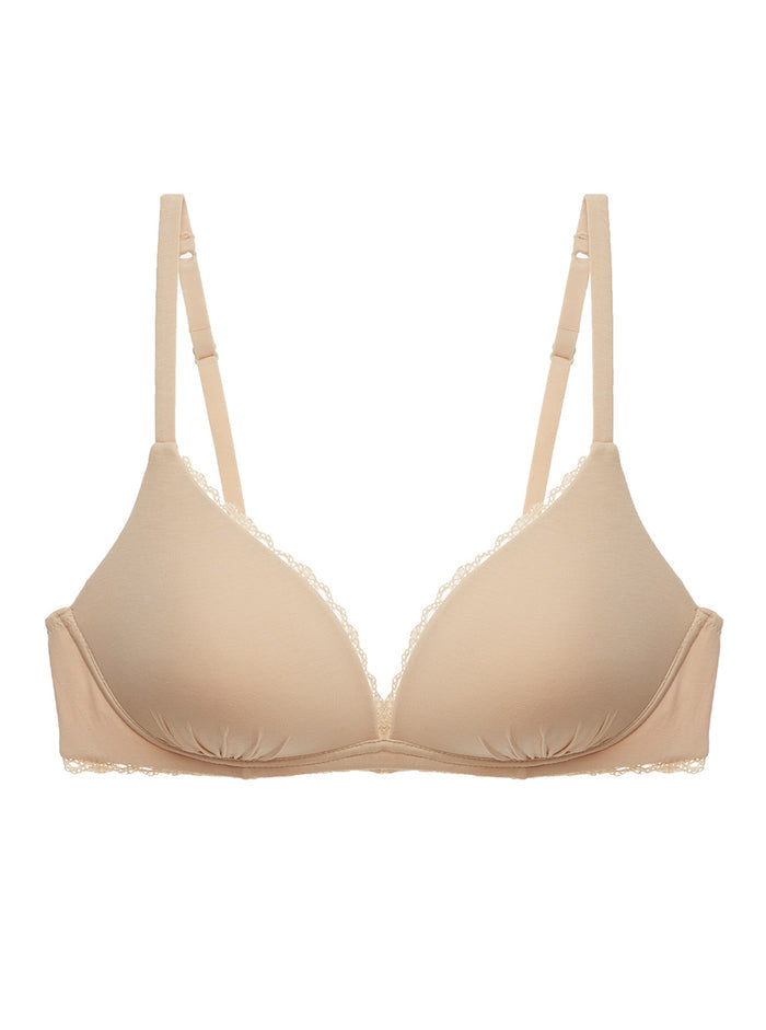 Brown Bra, Soft Cotton Wireless Spacer Bralette