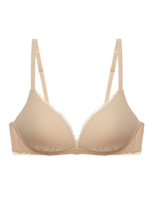Brown Bra, Soft Cotton Wireless Spacer Bralette