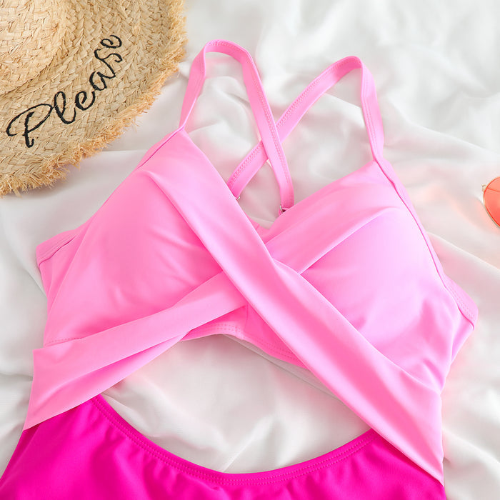 Women's One Piece Swimsuits Tummy Control Cutout High Waisted Bathing Suit Wrap Tie Back 1 Piece Swimsuit