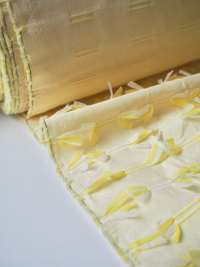 Yellow Fringe Embroidered Cotton