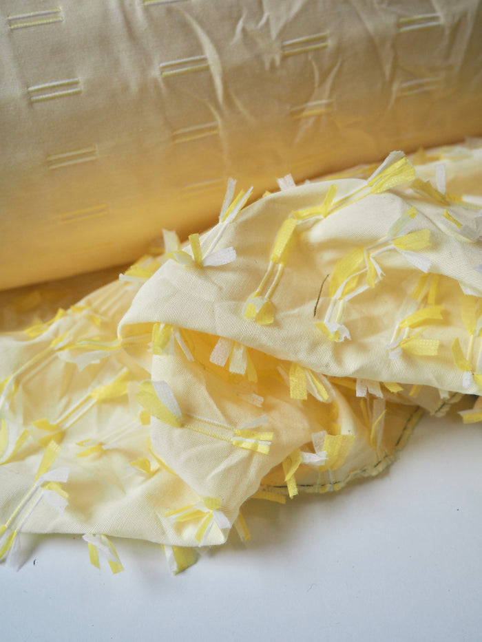 Yellow Fringe Embroidered Cotton