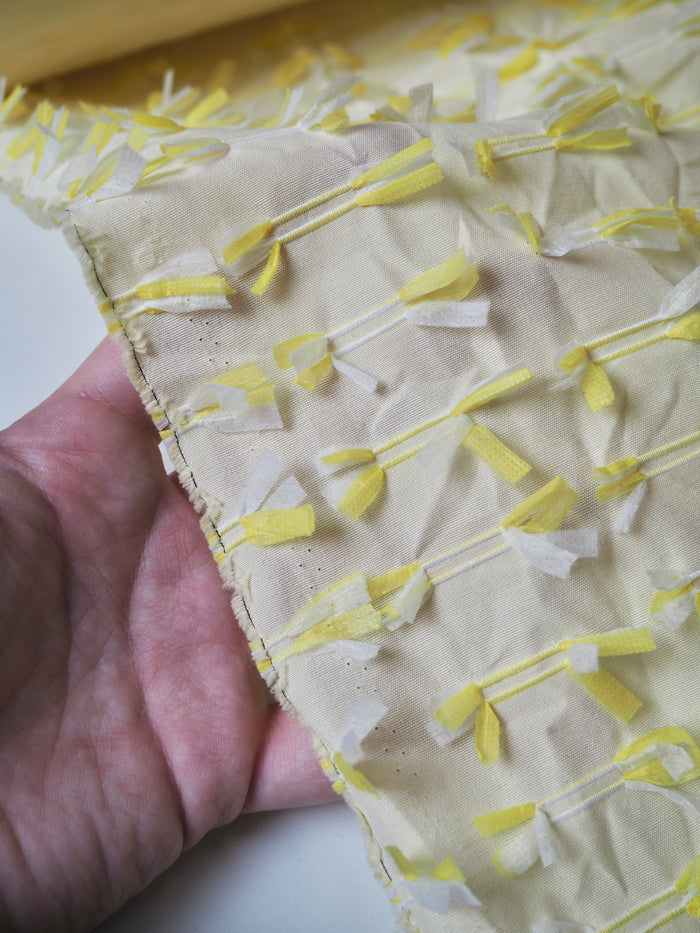 Yellow Fringe Embroidered Cotton