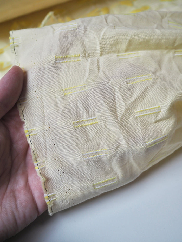 Yellow Fringe Embroidered Cotton
