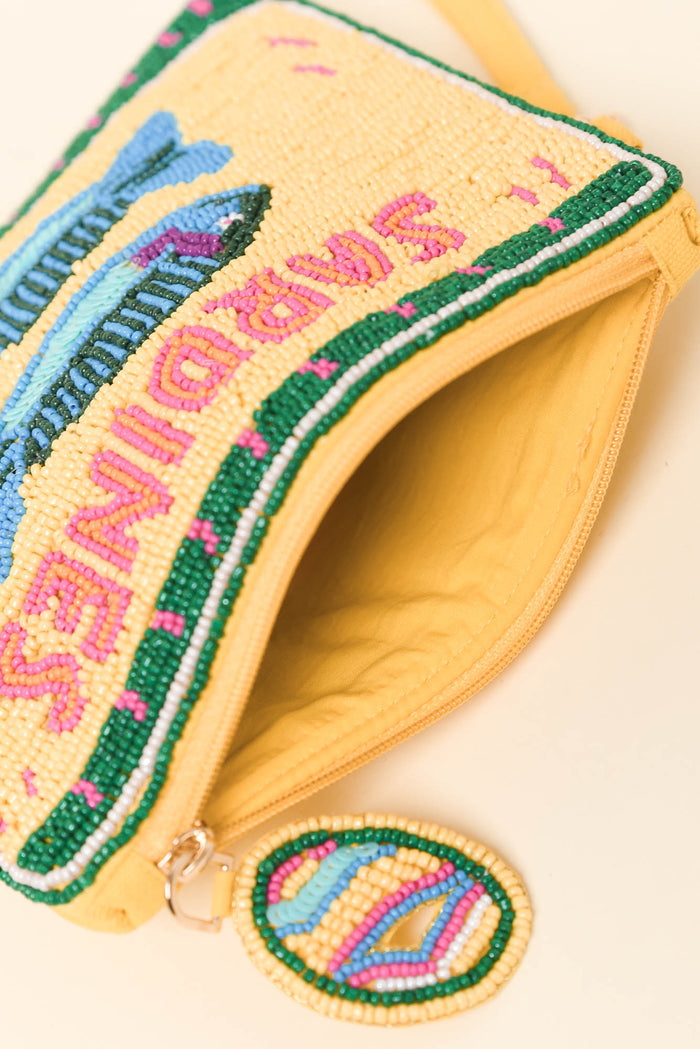 Yellow Sardines Beaded Clutch