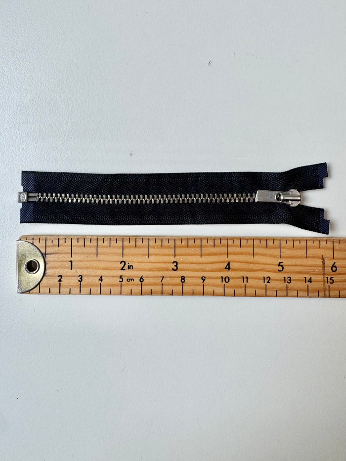 YKK 14cm/5.5in Black Open-Ended Metal Teeth Zips
