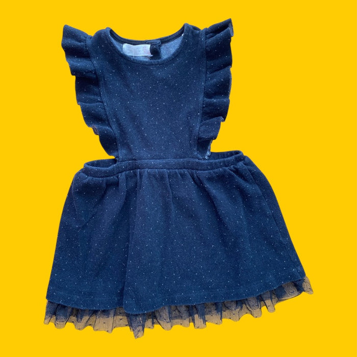 zara black pinafore 2/3y