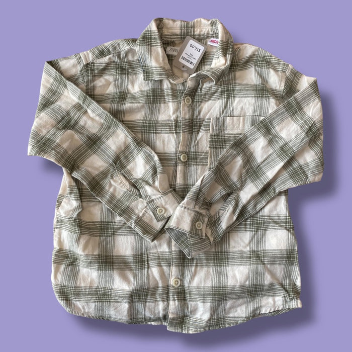zara plaid top 5/6y